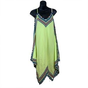 Tribal Lime Summer Dress , Size Small